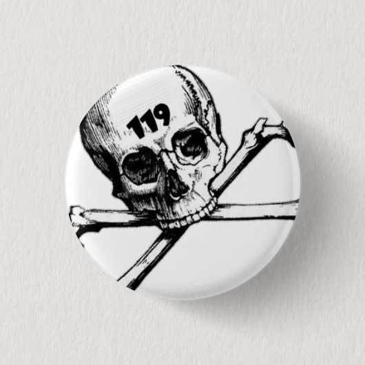 knop met de schedel ronde button 3,2 cm (Voorkant)