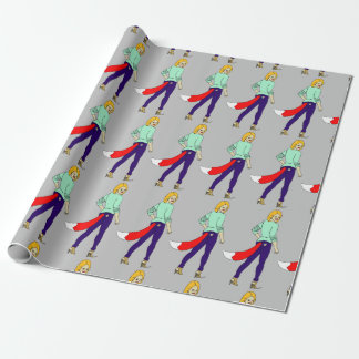 knop met het laxmeisje cadeaupapier