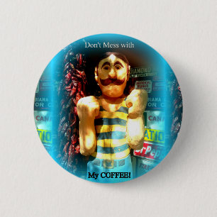 knop met koffielevers ronde button 5,7 cm