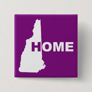 Knop met New Hampshire als thuis ver van de staat Vierkante Button 5,1 Cm