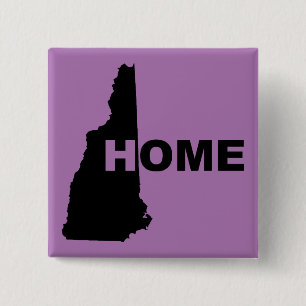 Knop met New Hampshire-thuis weg van staat-badge Vierkante Button 5,1 Cm