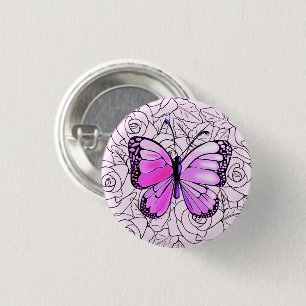Knop met Vlinder Ronde Button 3,2 Cm