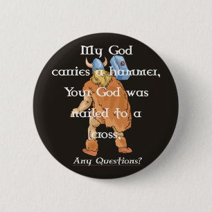 Knop Mijn God op Blk Ronde Button 5,7 Cm
