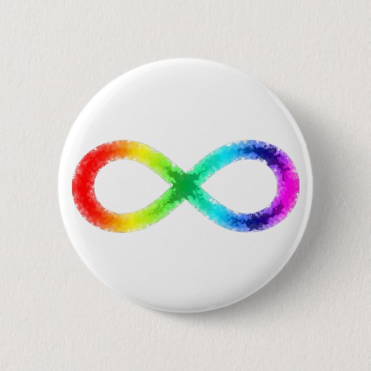 Knop Neurodiversiteit, wit Ronde Button 5,7 Cm (Voorkant)