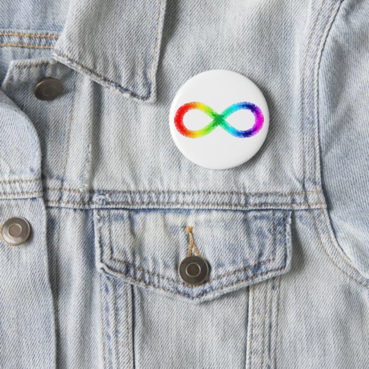 Knop Neurodiversiteit, wit Ronde Button 5,7 Cm (In situ)