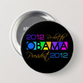 Knop OBAMA 2012 Ronde Button 7,6 Cm (Voorkant /achterkant)