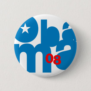Knop Obama Square 08 Ronde Button 5,7 Cm
