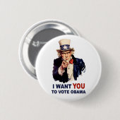 Knop Obama stemmen Ronde Button 5,7 Cm (Voorkant /achterkant)