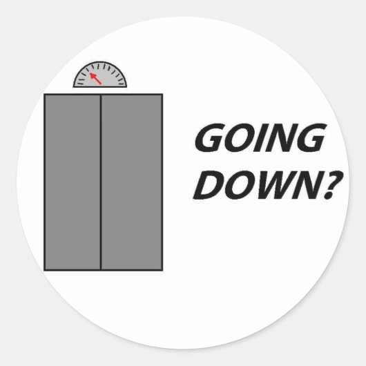 Knop Omlaag Ronde Sticker (Voorkant)