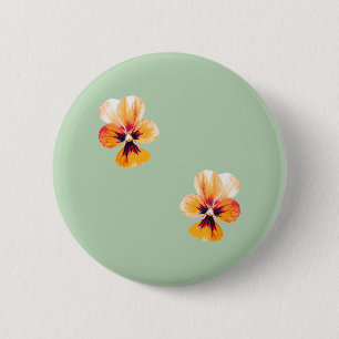 knop oranje pansieën ronde button 5,7 cm