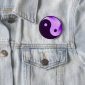 knop Paarse Yin yang Ronde Button 5,7 Cm (In situ)