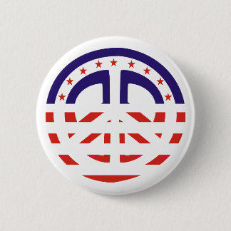 Knop Patriottisch vredesteken Ronde Button 5,7 Cm