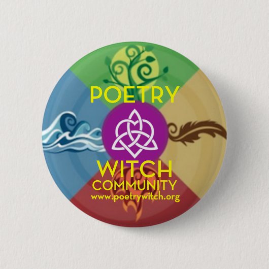 Knop Poetry Witch Community Ronde Button 5,7 Cm (Voorkant)