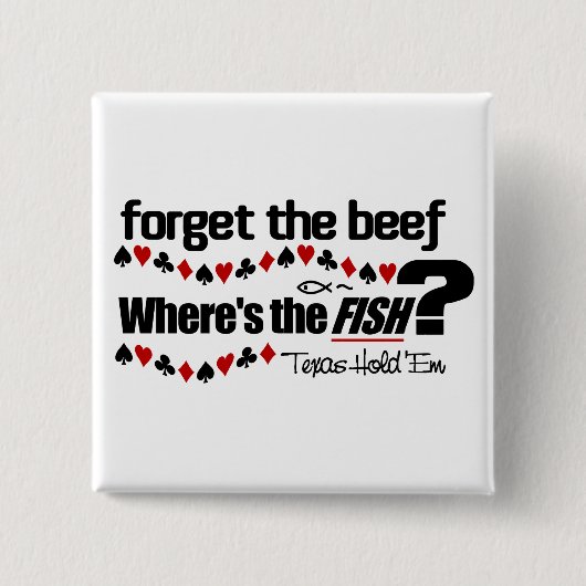 Knop Poker Fish Vierkante Button 5,1 Cm (Voorkant)