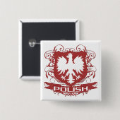 knop Poolse Eagle Crest Vierkante Button 5,1 Cm (Voorkant /achterkant)
