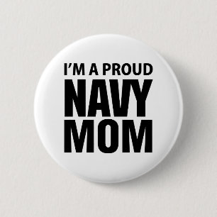 Knop Proud Navy Mam Ronde Button 5,7 Cm