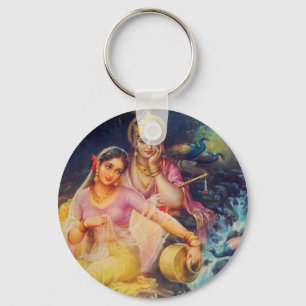 Knop Radha en Krishna Sleutelhanger