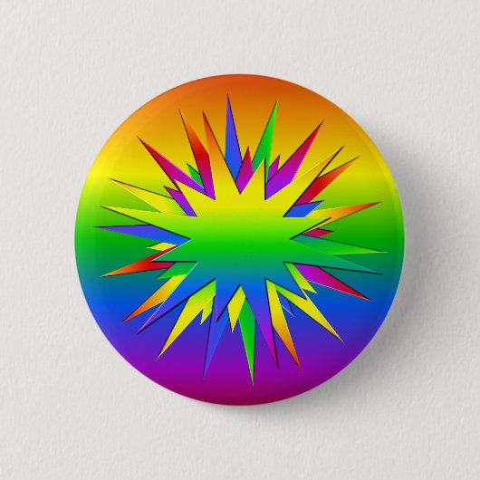 Knop Rainbow Burst Ronde Button 5,7 Cm (Voorkant)