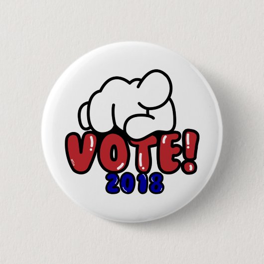 Knop Red VOTE 2018 Ronde Button 5,7 Cm (Voorkant)