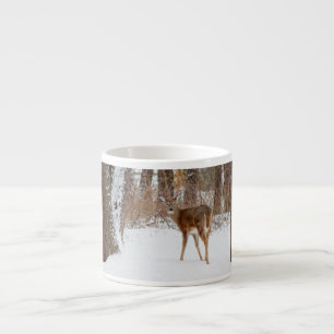 Knop Ree in winter wit besneeuwd veld Espresso Kop