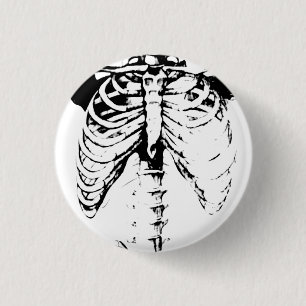 Knop Ribcage Skeleton Gothic Ronde Button 3,2 Cm