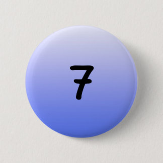 knop rond blauw nummer zeven ronde button 5,7 cm