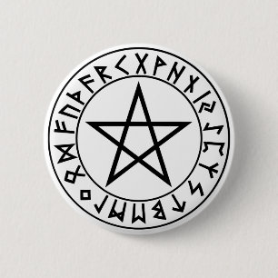 Knop Rune Pentacle Ronde Button 5,7 Cm