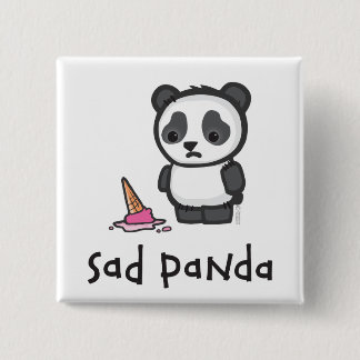 Knop Sad Panda Vierkante Button 5,1 Cm