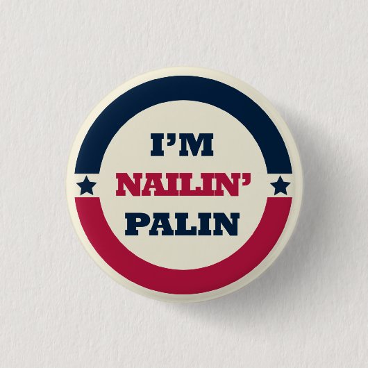 Knop Sarah Palin Ronde Button 3,2 Cm (Voorkant)