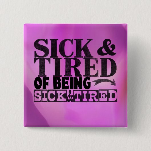 Knop Sick en vermoeid Vierkante Button 5,1 Cm (Voorkant)
