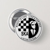 knop ska ronde button 5,7 cm (Voorkant /achterkant)