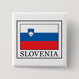 knop Slovenië Vierkante Button 5,1 Cm