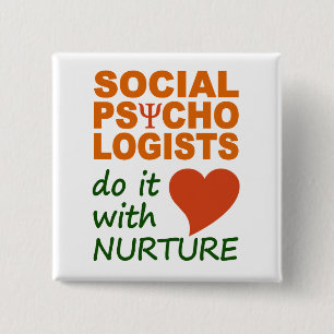 Knop Sociale psychologen Vierkante Button 5,1 Cm