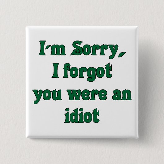 Knop Sorry Vierkante Button 5,1 Cm (Voorkant)