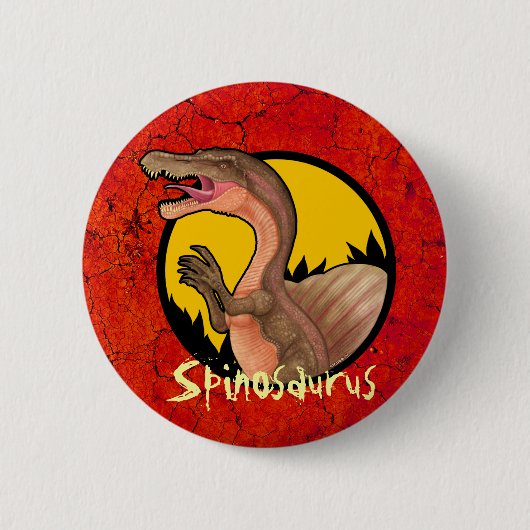 Knop Spinosaurus Ronde Button 5,7 Cm (Voorkant)