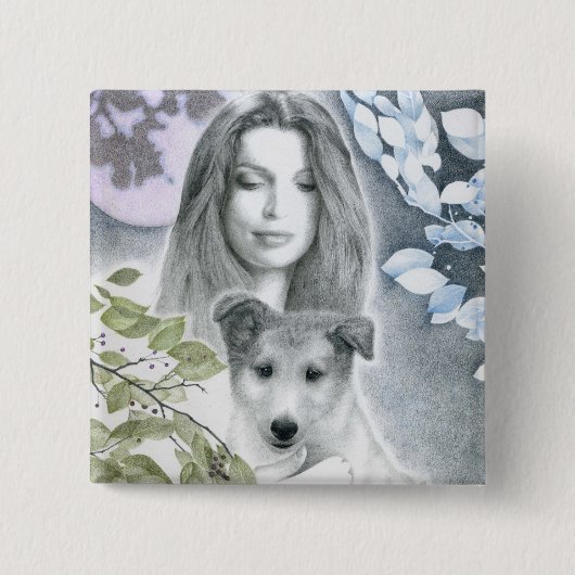 Knop 'Spirit Bridge' Vierkante Button 5,1 Cm (Voorkant)