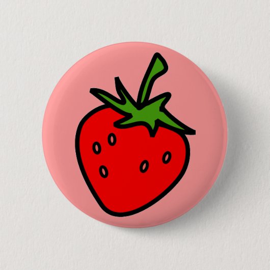 Knop Stomme aardbei Ronde Button 5,7 Cm (Voorkant)