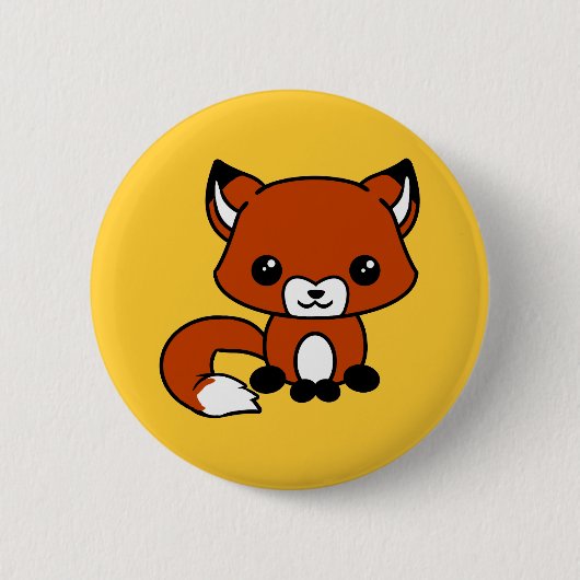 Knop Stomme vos Ronde Button 5,7 Cm (Voorkant)