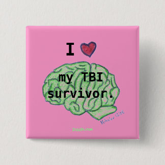 Knop TBI-bewustzijn Vierkante Button 5,1 Cm