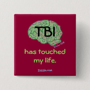 Knop TBI-bewustzijn Vierkante Button 5,1 Cm