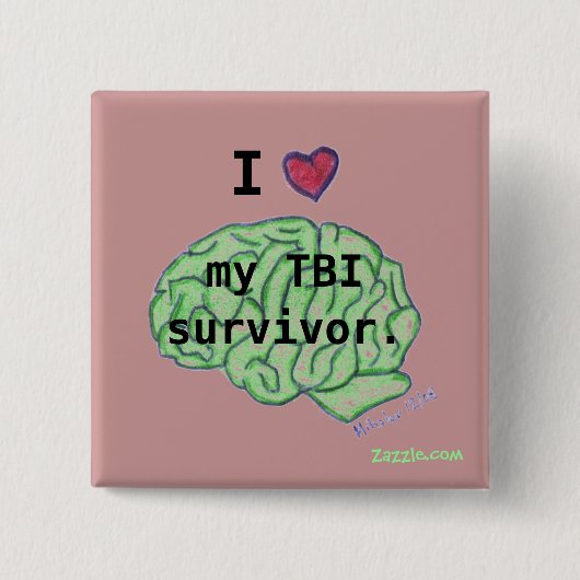 Knop TBI-bewustzijn Vierkante Button 5,1 Cm (Voorkant)