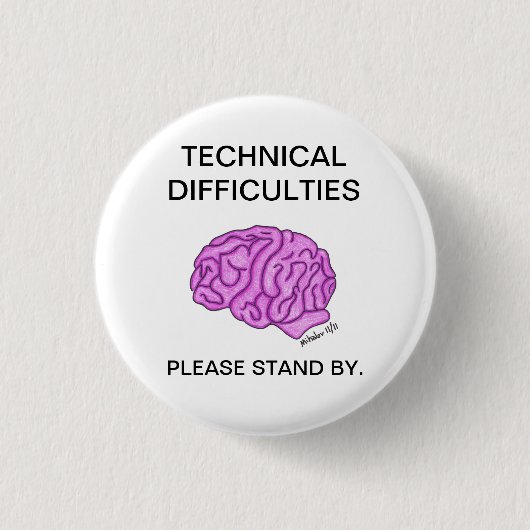 Knop "Technische problemen" Ronde Button 3,2 Cm (Voorkant)