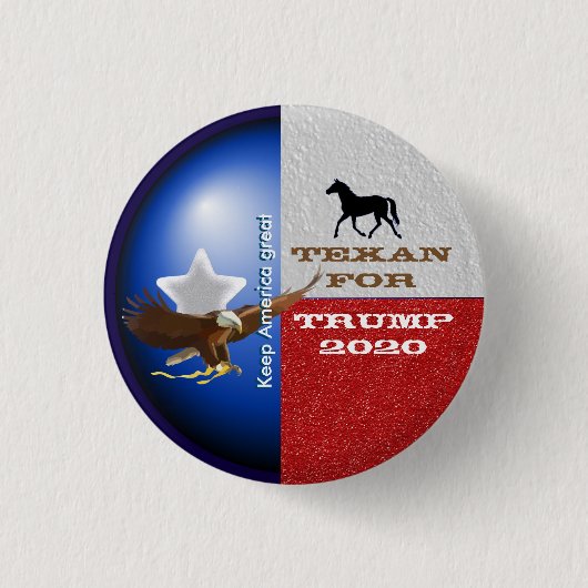 Knop Texan for Trump Ronde Button 3,2 Cm (Voorkant)