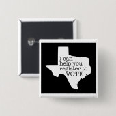 Knop Texas Voters registreren Vierkante Button 5,1 Cm (Voorkant /achterkant)