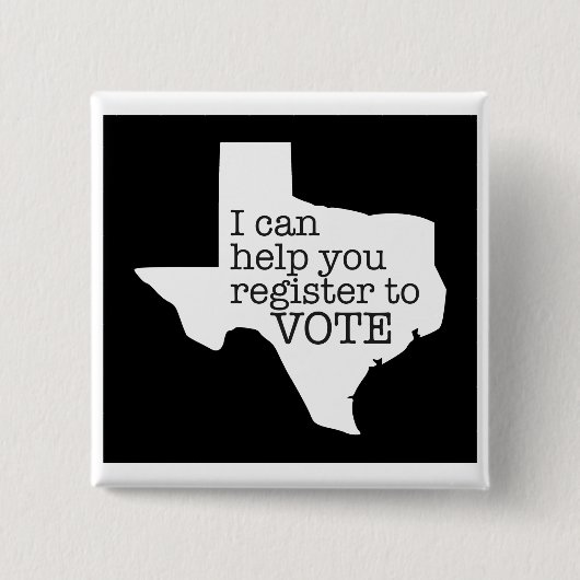 Knop Texas Voters registreren Vierkante Button 5,1 Cm (Voorkant)