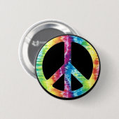 Knop Tie Dye Peace Ronde Button 5,7 Cm (Voorkant /achterkant)
