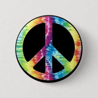 Knop Tie Dye Peace Ronde Button 5,7 Cm