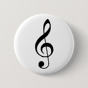 Knop Treble Clef Ronde Button 5,7 Cm