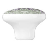 Knop Trekken in Sage en Lavendel Floral Design (Zijkant)