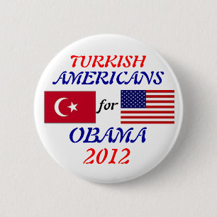 Knop Turkse Amerikanen voor Obama Ronde Button 5,7 Cm